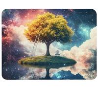 Small Mouse Mat 200 x 150 x 3mm Gaming Mouse Pad Starry Sky Mousepad Non-Slip Rubber Base, Tree Desk Mat Waterproof Surface Desk Pad Compatible Laser and Optical Mice for Laptop Office Decor, Model808