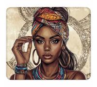 Small Mouse Mat 200x150x3mm, Gaming Mouse Pad Black, Desk Mat with Non-Slip Rubber Base, Waterproof Surface, Mousepad with Stitched Edge, Gaming Accessories, Gifts for Men, African Women 3-3989