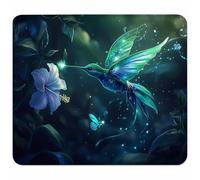 Small Mouse Mat 200x150x3mm, Gaming Mouse Pad Green, Desk Mat with Non-Slip Rubber Base, Waterproof Surface, Mousepad with Stitched Edge, Laser and Optical Mice, Gaming Accessories Gifts, Bird 6-5478