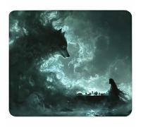 Small Mouse Mat 200x150x3mm, Gaming Mouse Pad Grey, Desk Mat with Non-Slip Rubber Base, Waterproof Surface, Mousepad with Stitched Edge, Laser and Optical Mice, Gaming Accessories Gifts, Wolf 3-8523