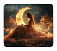 Small Mouse Mat 200x150x3mm, Gaming Mouse Pad Orange Color, Desk Mat with Non-Slip Rubber Base, Waterproof Surface, Mousepad with Stitched Edge, Gaming Accessories, Gifts for Men, Woman 8-7889