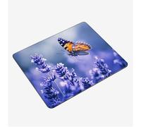 Small Mouse Mat 200x150x3mm, Gaming Mouse PadBlue Mousepad Butterfly Mini Mouse Pads, Portable Non-Slip Base Compact Desk Mat, Waterproof Surface, Stitched Edges Mousemat, for Laptop Office S0-385