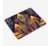 Small Mouse Mat 200x150x3mm, Gaming Mouse PadEgypt Mousepad Statue Mini Mouse Pads, Portable Non-Slip Base Compact Desk Mat, Waterproof Surface, Stitched Edges Mousemat, for Laptop Office S0-717