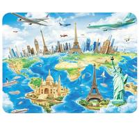 Small Mouse Mat 220 x 180 x 3mm Gaming Mouse Pad Earth Mousepad Non-Slip Rubber Base, Airplane Desk Mat Waterproof Surface Japanese Desk Pad Compatible Laser and Optical Mice for Office Decor,Model817