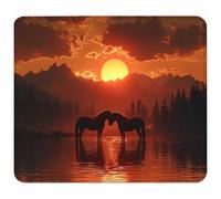Small Mouse Mat 220x180x3mm, Gaming Mouse Pad Red, Desk Mat with Non-Slip Rubber Base, Waterproof Surface, Mousepad with Stitched Edge, Laser and Optical Mice, Gaming Accessories Gifts, Sunset A-5732