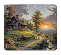 Small Mouse Mat 230x180x3mm, Gaming Mouse Pad Orange Color, Desk Mat with Non-Slip Rubber Base, Waterproof Surface, Mousepad with Stitched Edge, Gaming Accessories, Gifts for Men, Sunset 8-8431