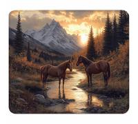 Small Mouse Mat 230x180x3mm, Gaming Mouse Pad Orange Color, Desk Mat with Non-Slip Rubber Base, Waterproof Surface, Mousepad with Stitched Edge, Gaming Accessories, Gifts for Men, Sunset H-5281