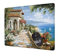 Small Mouse Mat 24 x 20 cm, Landscape Mini Gaming Mouse Pad Patio Desk Mats, Non-Slip Rubber Base, Waterproof Stitched Edges Mousepad for Travel Office Laptop Portable Gaming Mat Desk Decor H0-220