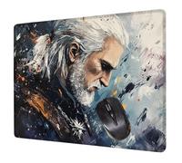 Small Mouse Mat 24 x 20 cm, Man Mini Gaming Mouse Pad Warrior Desk Mats, Non-Slip Rubber Base, Waterproof Surface, Stitched Edges Mousepad for Travel Office Portable Gaming Mat Desk Decor H0-404