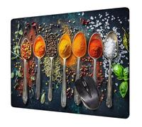 Small Mouse Mat 24 x 20 cm, Red Mini Gaming Mouse Pad Spoon Desk Mats, Non-Slip Rubber Base, Waterproof Surface, Stitched Edges Mousepad for Travel Office Laptop Portable Gaming Mat Desk Decor H0-250