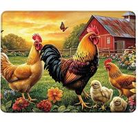 Small Mouse Mat 240 x 200 x 3 mm Gaming Mouse Pad, Non-Slip Rubber Base, Waterproof Surface, Stitched Edges Mousemat, Compatible with Laser and Optical Mice Wear-Resistant, Cottage Chicken w0j-555