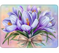 Small Mouse Mat 240 x 200 x 3 mm Gaming Mouse Pad, Non-Slip Rubber Base, Waterproof Surface, Stitched Edges Mousemat, Compatible with Laser and Optical Mice Wear-Resistant, Plant Flowers w0j-751