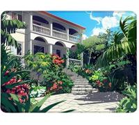 Small Mouse Mat 240 x 200 x 3 mm Gaming Mouse Pad, Non-Slip Rubber Base, Waterproof Surface, Stitched Edges Mousemat, Compatible with Laser and Optical Mice Wear-Resistant, Cottage Architecture w0j723