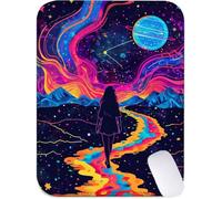 Small Mouse Mat 24x20cm, Mini Mouse Pad Colorful Desk Mat with Non-Slip Rubber Base, Waterproof Mousepad with Anti-Fray Stitched Edges, Portable & Lightweight, Desk Accessories for Women (Sky) J2-881