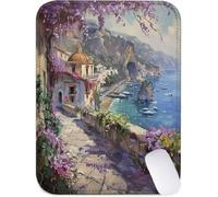 Small Mouse Mat 24x20cm, Mini Mouse Pad Purple Desk Mat with Non-Slip Rubber Base, Waterproof Mousepad with Anti-Fray Stitched Edges, Portable & Lightweight, Desk Accessories for Women (Cabin) J2-931