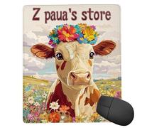 Small Mouse Mat 250 x 200 mm Gaming Mouse Pad Waterproof Mousepad with Stitched Edges Small Desk Mat with Rubber Base, for Wireless Mouse, Desk Accessories for Men, Gifts for Women (Cow) ku-747
