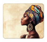 Small Mouse Mat 250x200x3mm, Gaming Mouse Pad Black, Desk Mat with Non-Slip Rubber Base, Waterproof Surface, Mousepad with Stitched Edge, Gaming Accessories, Gifts for Men, African Women 6-8737