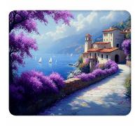 Small Mouse Mat 250x200x3mm, Gaming Mouse Pad Blue, Desk Mat with Non-Slip Rubber Base, Waterproof Surface, Mousepad with Stitched Edge, Laser and Optical Mice, Gaming Accessories, Landscape B-8919