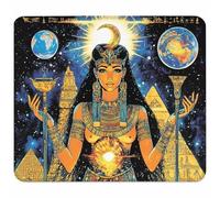Small Mouse Mat 250x200x3mm, Gaming Mouse Pad Egyptian Women, Desk Mat with Non-Slip Rubber Base, Waterproof Surface, Mousepad with Stitched Edge, Gaming Accessories, Gifts for Men, Abstract 8-3222