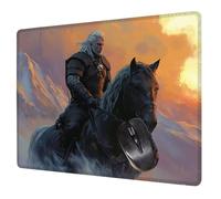 Small Mouse Mat 26 x 21 cm, Warrior Mini Gaming Mouse Pad Horse Riding Desk Mats, Non-Slip Rubber Base, Waterproof Stitched Edges Mousepad for Travel Office Portable Gaming Mat Desk Decor H0-408