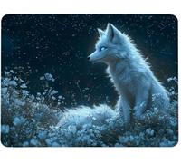 Small Mouse Mat 260 x 220 x 3 mm Gaming Mouse Pad, Non-Slip Rubber Base, Waterproof Surface, Stitched Edges Mousemat, Compatible with Laser and Optical Mice Wear-Resistant, Washable,Animal Wolf w0j325