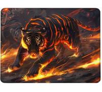 Small Mouse Mat 260 x 220 x 3 mm Gaming Mouse Pad, Non-Slip Rubber Base, Waterproof Surface, Stitched Edges Mousemat, Compatible with Laser and Optical Mice Wear-Resistant, Tiger Animals w0j-311