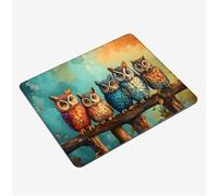 Small Mouse Mat 260x210x3mm, Gaming Mouse PadCute Mousepad Owl Mini Mouse Pads, Portable Non-Slip Base Washable Compact Desk Mat, Waterproof Surface, Stitched Edges Mousemat, for Laptop Office S0-605