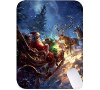 Small Mouse Mat 26x21cm, Mini Mouse Pad Deer Desk Mat with Non-Slip Rubber Base, Waterproof Mousepad with Anti-Fray Stitched Edges, Portable & Lightweight, Desk Accessories, Gifts (Christmas) J2-369