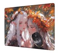 Small Mouse Mat 29 x 24 cm, Girl Mini Gaming Mouse Pad Elves Desk Mats, Non-Slip Rubber Base, Waterproof Surface, Stitched Edges Mousepad for Travel Office Laptop Portable Gaming Mat Desk Decor H0-514