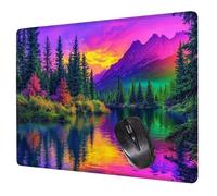 Small Mouse Mat 29 x 24 cm, Purple Mini Gaming Mouse Pad Cloud Desk Mats, Non-Slip Rubber Base, Waterproof Surface, Stitched Edges Mousepad for Travel Office Portable Gaming Mat Desk Decor H0-234