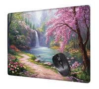 Small Mouse Mat 29 x 24 cm, Purple Mini Gaming Mouse Pad Fall Desk Mats, Non-Slip Rubber Base, Waterproof Surface, Stitched Edges Mousepad for Travel Office Portable Gaming Mat Desk Decor H0-228
