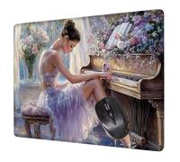 Small Mouse Mat 29 x 24 cm, Purple Mini Gaming Mouse Pad Woman Desk Mats, Non-Slip Rubber Base, Waterproof Surface, Stitched Edges Mousepad for Travel Office Portable Gaming Mat Desk Decor H0-222
