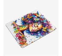 Small Mouse Mat 290x240x3mm, Gaming Mouse PadButterfly Mousepad Girl Mini Mouse Pads, Portable Non-Slip Base Compact Desk Mat, Waterproof Surface, Stitched Edges Mousemat, for Laptop Office S0-1433