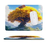 Small Mouse Mat 300 x 250 mm Gaming Mouse Pad Waterproof Mousepad with Stitched Edges Small Desk Mat with Rubber Base, for Wireless Mouse, Desk Accessories for Men, Gifts for Women (Treehouse) ku-946