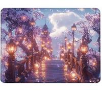 Small Mouse Mat 300 x 250 x 3 mm Gaming Mouse Pad, Non-Slip Rubber Base, Waterproof Surface, Stitched Edges Mousemat, Compatible with Laser and Optical Mice Wear-Resistant, Bridge Landscape w0j-805