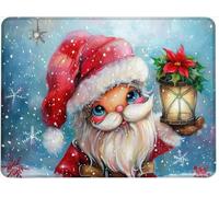 Small Mouse Mat 300 x 250 x 3 mm Gaming Mouse Pad, Non-Slip Rubber Base, Waterproof Surface, Stitched Edges Mousemat, Compatible with Laser and Optical Mice, Washable,Santa Claus Snowflakes w0j-697