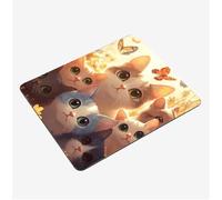 Small Mouse Mat 300x250x3mm, Gaming Mouse PadCat Mousepad Butterfly Mini Mouse Pads, Portable Non-Slip Base Compact Desk Mat, Waterproof Surface, Stitched Edges Mousemat, for Laptop Office S0-1383