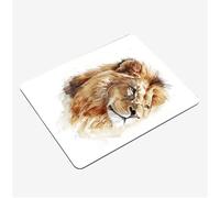 Small Mouse Mat 300x250x3mm, Gaming Mouse PadWhite Mousepad Lion Mini Mouse Pads, Portable Non-Slip Base Compact Desk Mat, Waterproof Surface, Stitched Edges Mousemat, for Laptop Office S0-1341