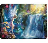 Small Mouse Mat 320 x 260 x 3 mm Gaming Mouse Pad, Non-Slip Rubber Base, Waterproof Surface, Stitched Edges Mousemat, Compatible with Laser and Optical Mice Wear-Resistant, Waterfall Wings w0j-685