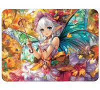 Small Mouse Mat 320 x 260 x 3mm Gaming Mouse Pad Color Mousepad Non-Slip Rubber Base, Elves Desk Mat Waterproof Surface Japanese Desk Pad Compatible Laser Optical Mice for Laptop Office Decor,Model910