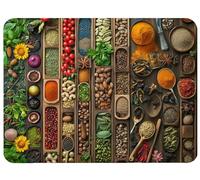 Small Mouse Mat 320 x 260 x 3mm Gaming Mouse Pad Spices Mousepad Non-Slip Rubber Base, Kitchen Desk Mat Waterproof Surface Japanese Desk Pad Compatible Laser and Optical Mice for Office Decor,Model913