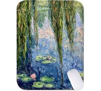 Small Mouse Mat 32x26cm, Mini Mouse Pad Green Desk Mat with Non-Slip Rubber Base, Waterproof Mousepad with Anti-Fray Stitched Edges, Portable & Lightweight, Desk Accessories, Gifts (Lotus Leaf) J2-171