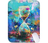 Small Mouse Mat 32x26cm, Mini Mouse Pad Green Desk Mat with Non-Slip Rubber Base, Waterproof Mousepad with Anti-Fray Stitched Edges, Portable & Lightweight, Desk Accessories for Women (Daisy) J2-497