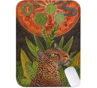 Small Mouse Mat 32x26cm, Mini Mouse Pad Green Desk Mat with Non-Slip Rubber Base, Waterproof Mousepad with Anti-Fray Stitched Edges, Portable & Lightweight, Desk Accessories for Women (Snake) J2-381