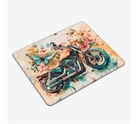 Small Mouse Mat 340x280x3mm, Gaming Mouse PadButterfly Mousepad Motorcycle Mini Mouse Pads, Portable Non-Slip Base Compact Desk Mat, Waterproof, Stitched Edges Mousemat, for Laptop Office S0-195