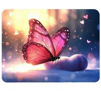 Small Mouse Mat 360 x 300 x 3mm Gaming Mouse Pad Butterfly Mousepad Non-Slip Rubber Base, Dream Desk Mat Waterproof Surface Desk Pad Compatible Laser and Optical Mice for Laptop Office Decor, Model622