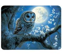 Small Mouse Mat 360 x 300 x 3mm Gaming Mouse Pad Owl Mousepad Non-Slip Rubber Base Moon Desk Mat Waterproof Surface Japanese Desk Pad Compatible Laser and Optical Mice for Laptop Office Decor,Model592