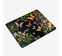 Small Mouse Mat 400x300x3mm, Gaming Mouse PadBlack Mousepad Butterfly Mini Mouse Pads, Portable Non-Slip Base Compact Desk Mat, Waterproof Surface, Stitched Edges Mousemat, for Laptop Office S0-19