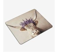 Small Mouse Mat 400x300x3mm, Gaming Mouse PadGrey Mousepad Highland Cow Mini Mouse Pads, Portable Non-Slip Base Compact Desk Mat, Waterproof Surface, Stitched Edges Mousemat, for Laptop Office S0-551