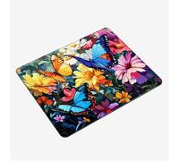 Small Mouse Mat 420x350x3mm, Gaming Mouse PadButterfly Mousepad Flower Mini Mouse Pads, Portable Non-Slip Base Compact Desk Mat, Waterproof Surface, Stitched Edges Mousemat, for Laptop Office S0-535